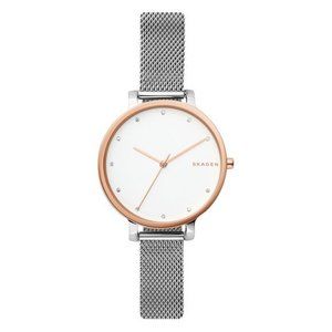 SKAGEN two-tone mesh bracelet ladies watch